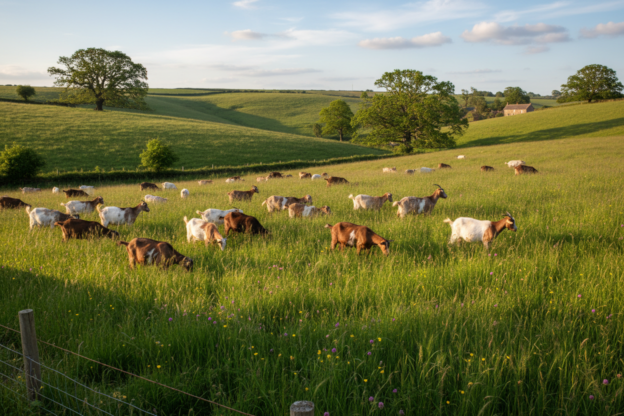 goats on gren pasture
